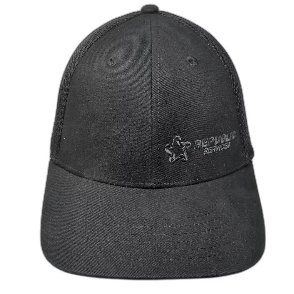 Quake City Caps Trucker Hat Black OS Snapback Embroidered Republic Services Star